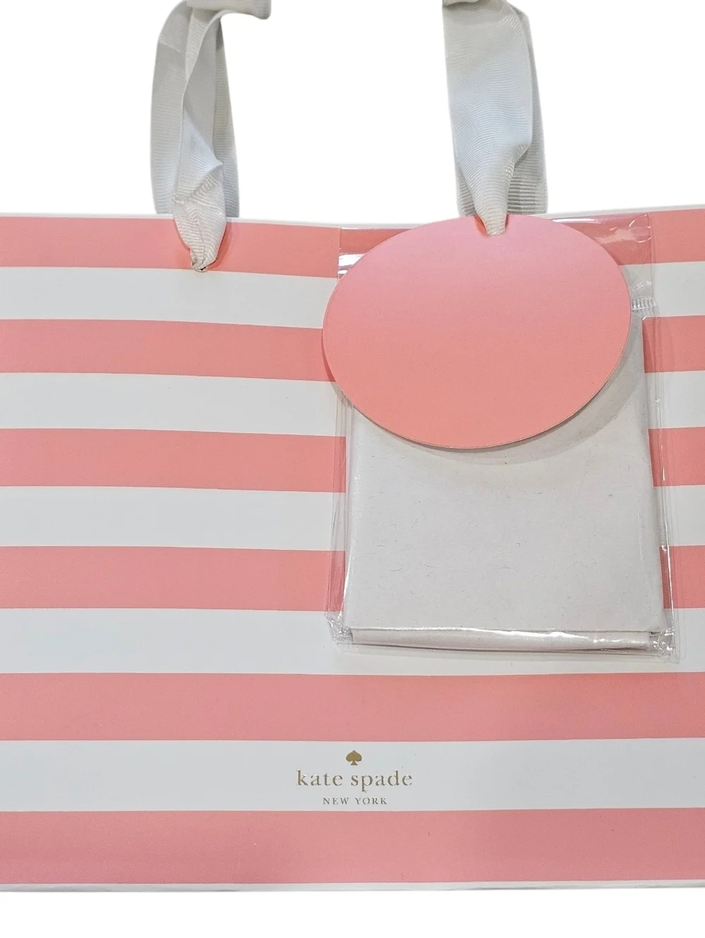 kate spade of New York, Striped & Bow Gift Bag Set in Pink, Black, Green, New.